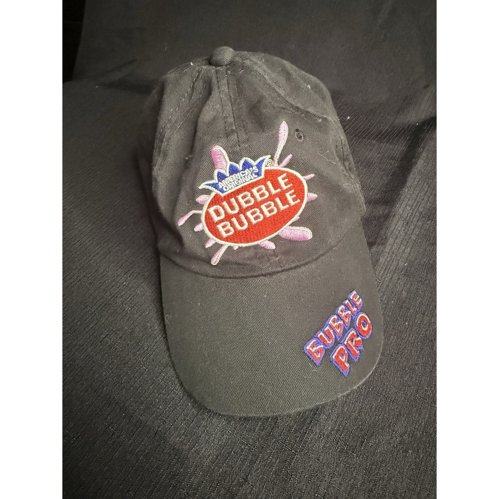 Dubble Bubble Pro Black Hat Snapback Adjustable Cap Mens Candy Logo Baseball Hat